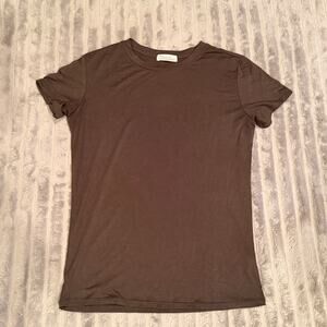 Haley & June Olive Green‎ Crewneck Short Sleeve Tee Size L (Fits S/M)